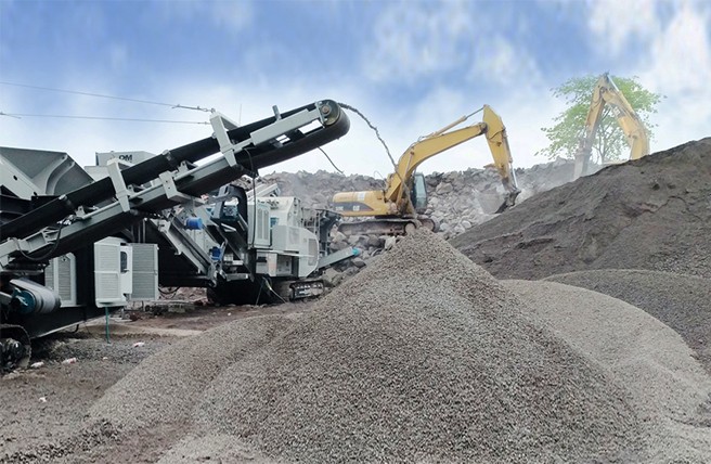 重庆石灰石履带式移动破碎机